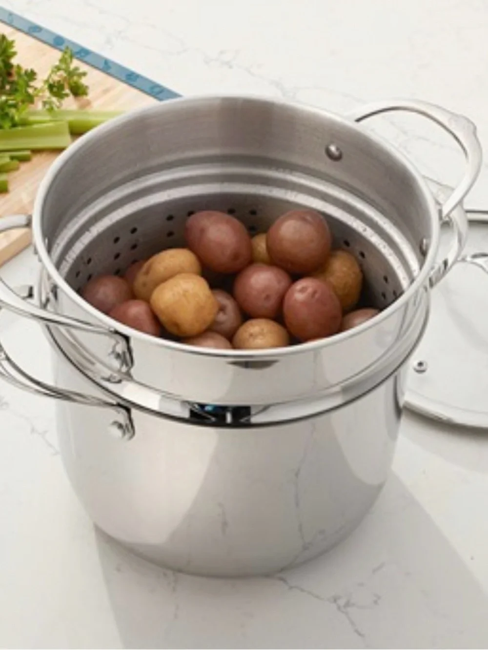 Princess House Polished Stainless Steel Steamer Pot - Silver